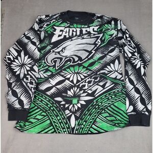 Philadelphia Eagles Shirt Mens Medium Green Lightweight Crew Neck Anvil Artistic